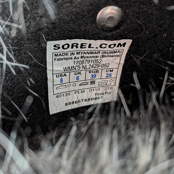 SOREL Women Winter Snow Boots Gray Suede Size 8 Faux Fur Lace Up Waterproof - Picture 9 of 10